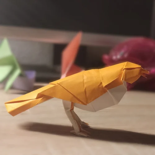Origami Vogel, Singvogel, Songbird 1 (Robert J. Lang)