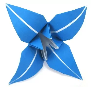 Origami Lilie blau