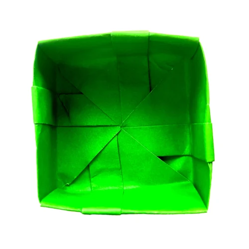 Origami Schachtel grün mit Knotenmuster