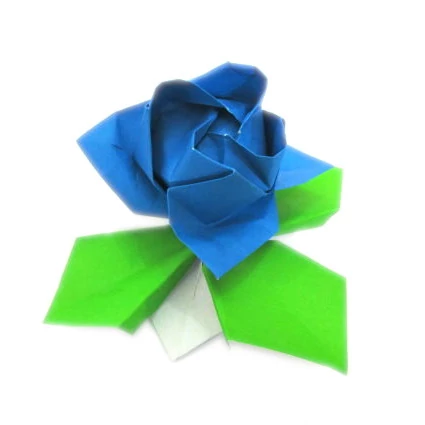 Origami Kawasaki rose blue