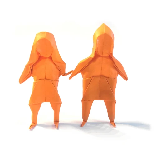 Origami Mädchen und Junge