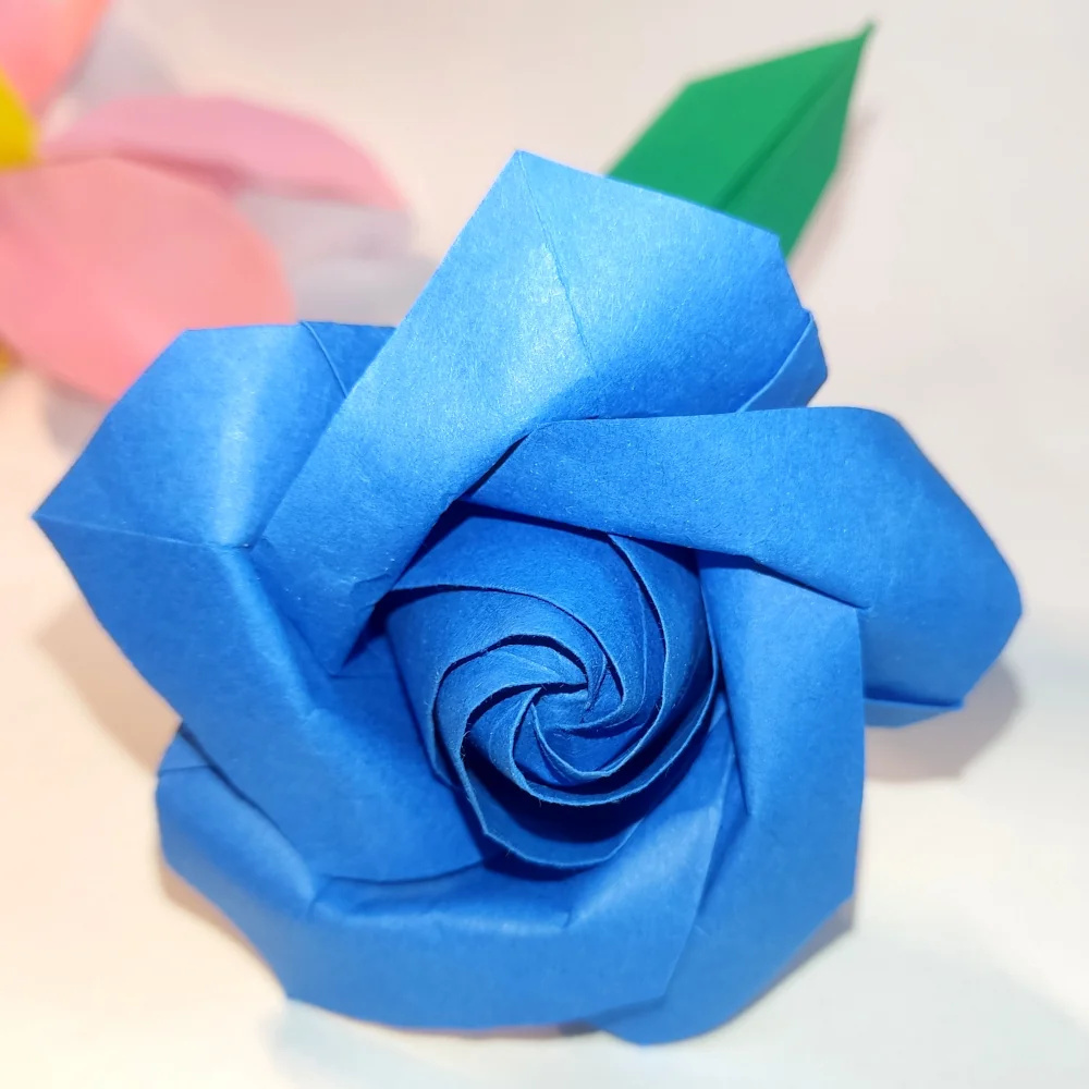 Origami blooming rose Naomiki Sato